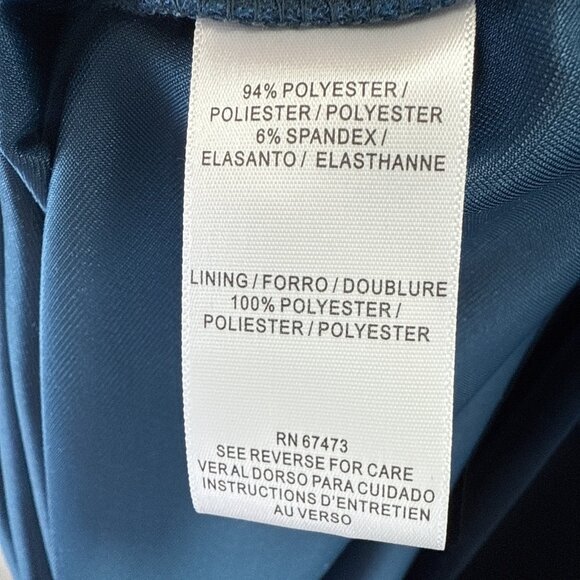 Taylor Women's Maxi Dress 6 Dark Blue Velvet Babydoll Short Sleeve Back Zipper - Picture 6 of 9